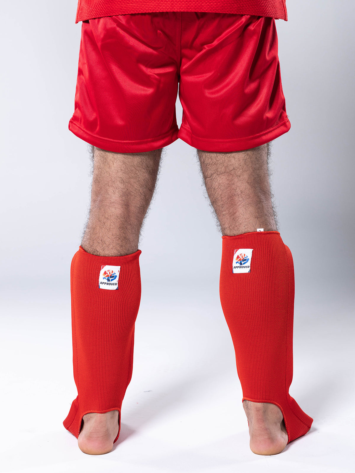 FIAS Sambo Combat Shin Guards Red