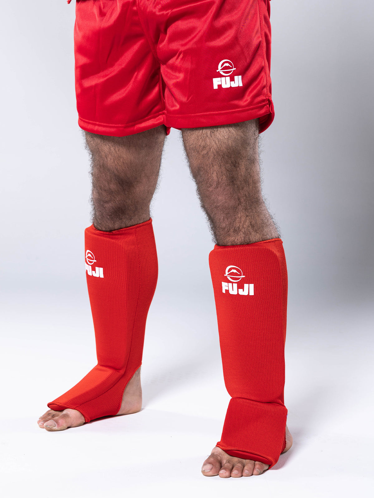 FIAS Sambo Combat Shin Guards Red
