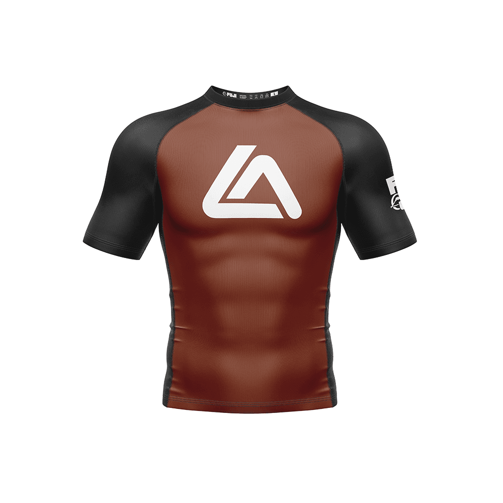 Roger Gracie Jiu Jitsu Ranked Short Sleeve Rashguard Brown