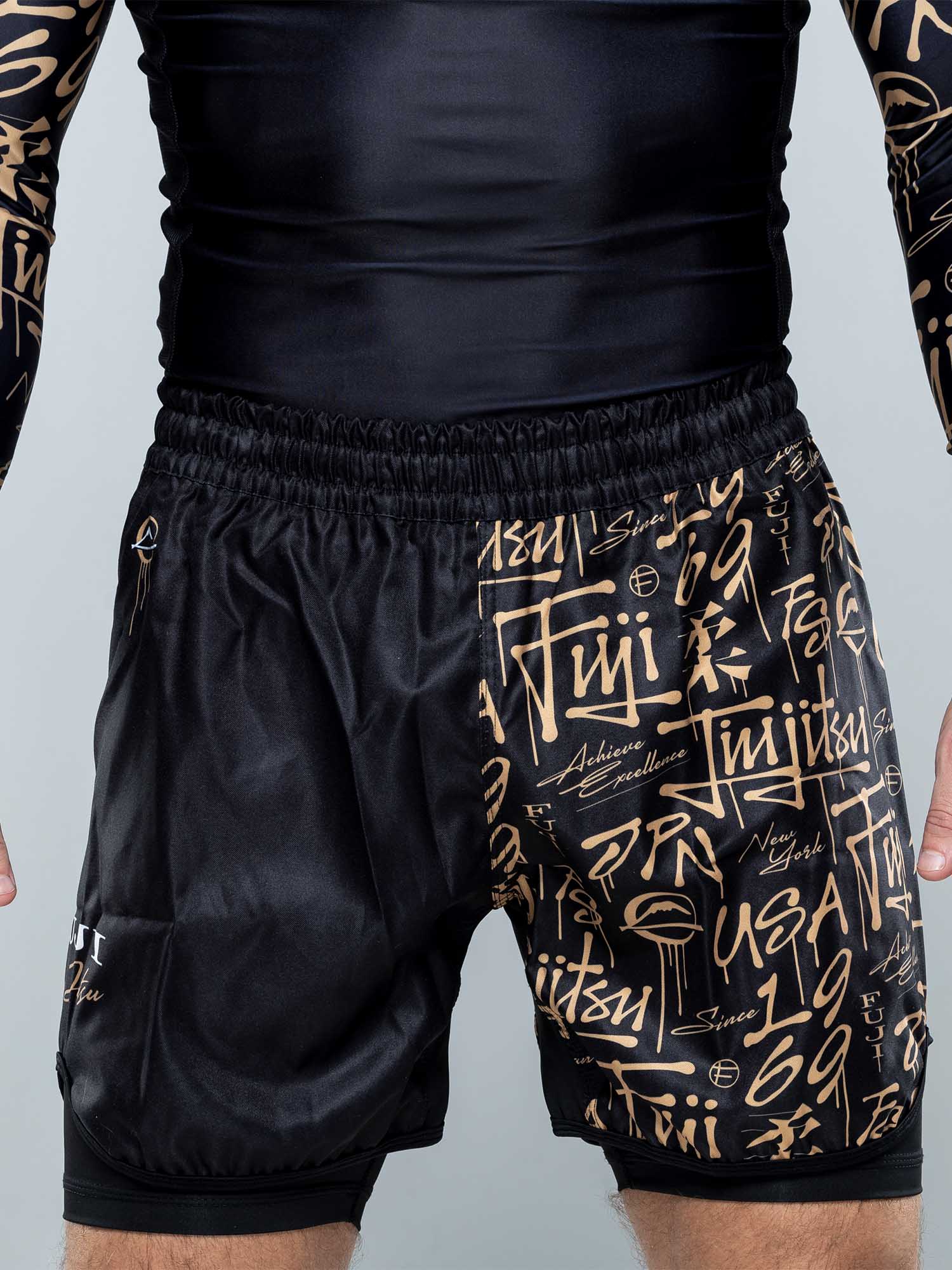 Shinobi Fight Shorts Black With Liner