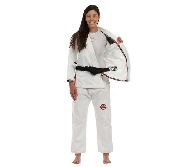 Suparaito Womens BJJ Gi Crane Edition White Red