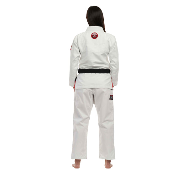 Suparaito Womens BJJ Gi Crane Edition White Red