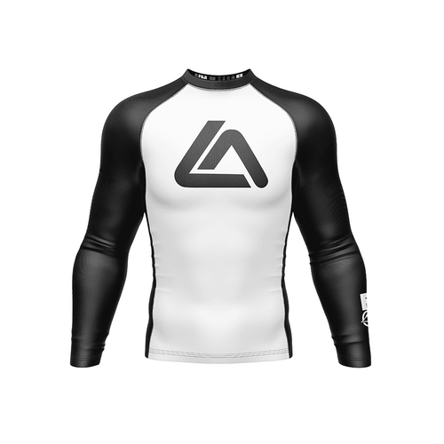 Roger Gracie Jiu Jitsu Ranked Long Sleeve Rashguard White
