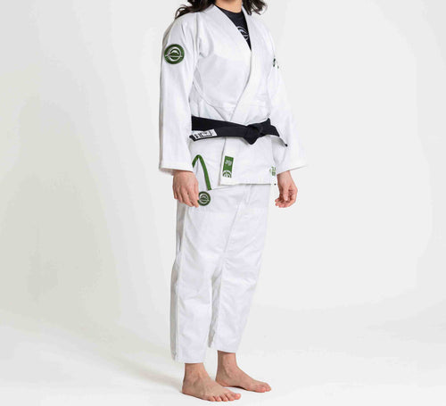 Womens Flow-Tech BJJ Gi White/Green