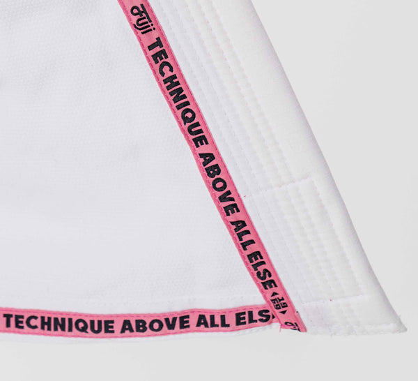 Womens Flow-Tech BJJ Gi White/Pink/Teal