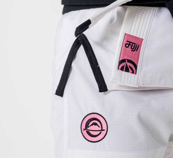 Womens Flow-Tech BJJ Gi White/Pink/Teal