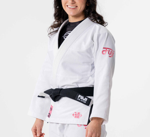 Womens Flow-Tech BJJ Gi White/Pink/Teal