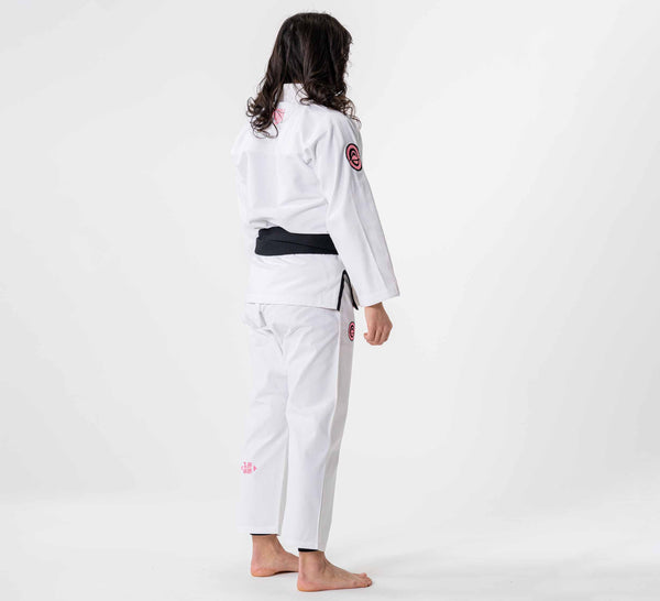 Womens Flow-Tech BJJ Gi White/Pink/Teal