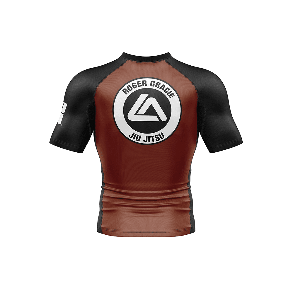 Roger Gracie Jiu Jitsu Ranked Short Sleeve Rashguard Brown