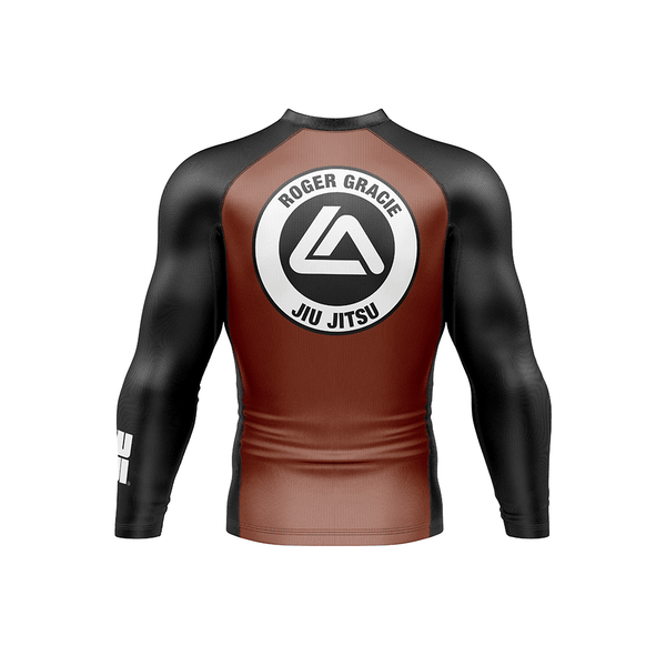 Roger Gracie Jiu Jitsu Ranked Long Sleeve Rashguard Brown