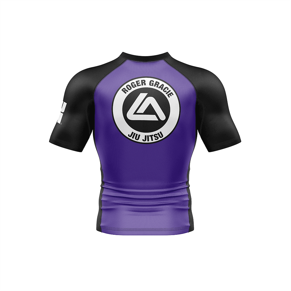 Roger Gracie Jiu Jitsu Ranked Short Sleeve Rashguard Purple