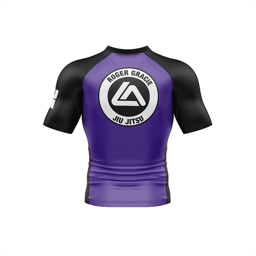 Roger Gracie Jiu Jitsu Ranked Short Sleeve Rashguard Purple