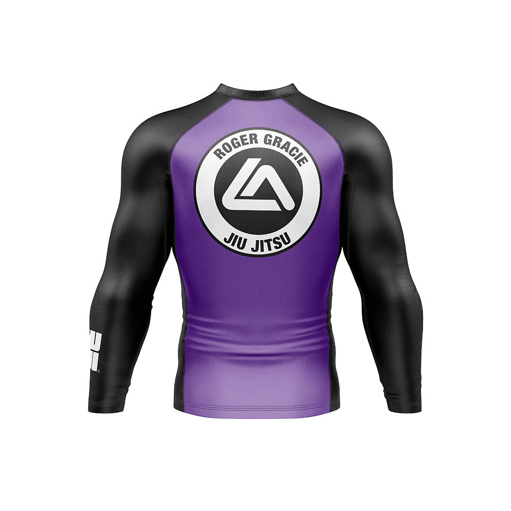 Roger Gracie Jiu Jitsu Ranked Long Sleeve Rashguard Purple