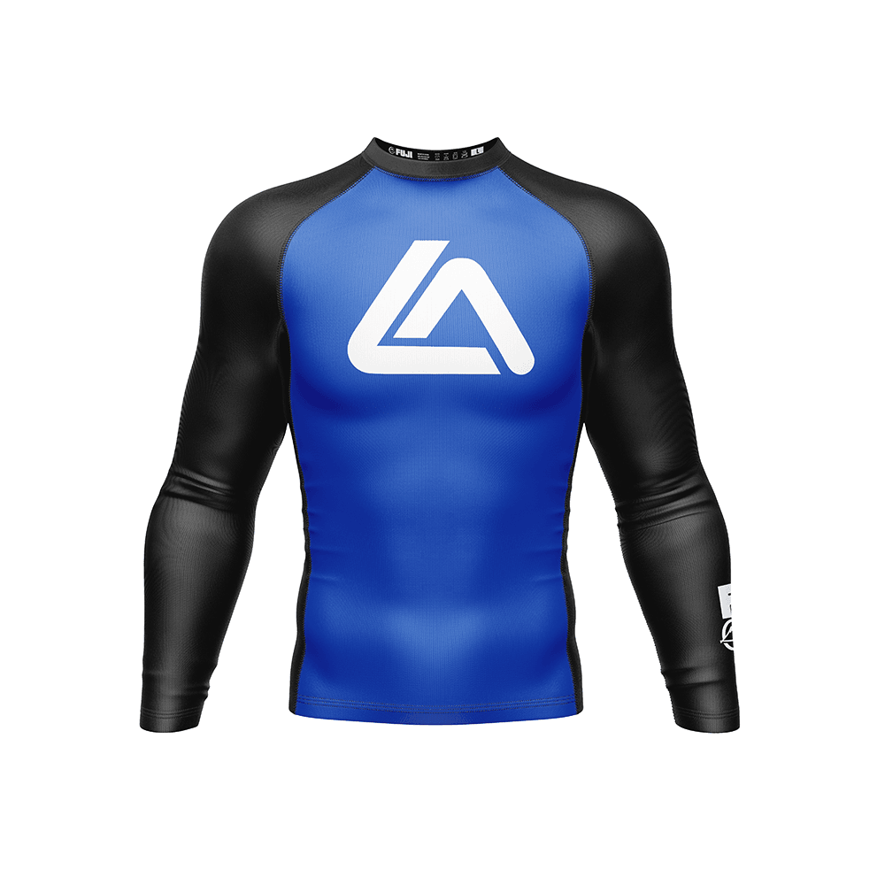 Roger Gracie Jiu Jitsu Ranked Long Sleeve Rashguard Blue