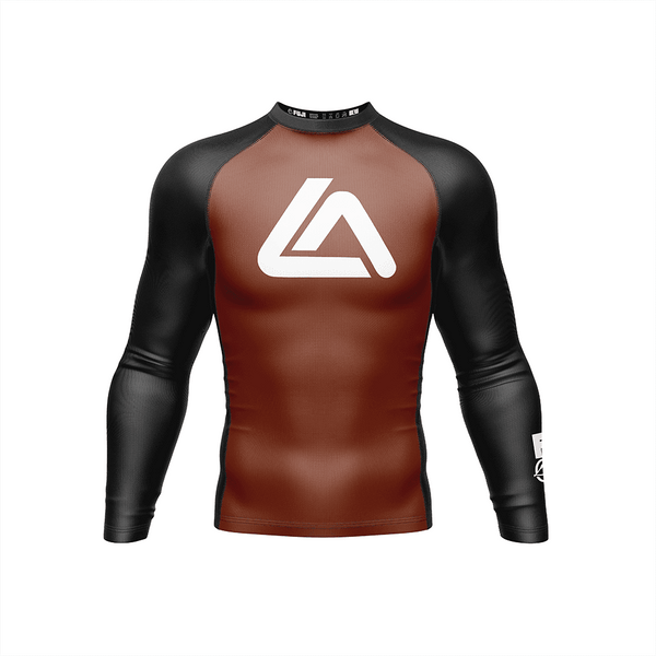 Roger Gracie Jiu Jitsu Ranked Long Sleeve Rashguard Brown