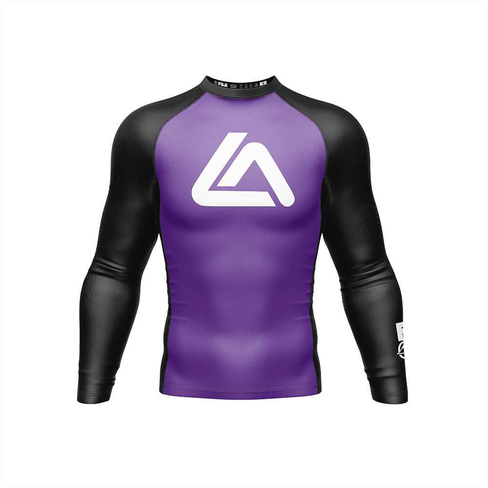 Roger Gracie Jiu Jitsu Ranked Long Sleeve Rashguard Purple