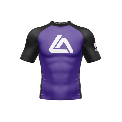 Roger Gracie Jiu Jitsu Ranked Short Sleeve Rashguard Purple