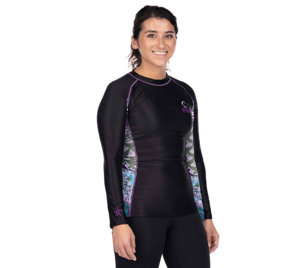 Kimono Womens Long Sleeve Rashguard Purple