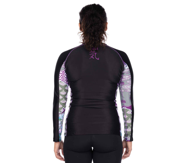 Kimono Womens Long Sleeve Rashguard Purple