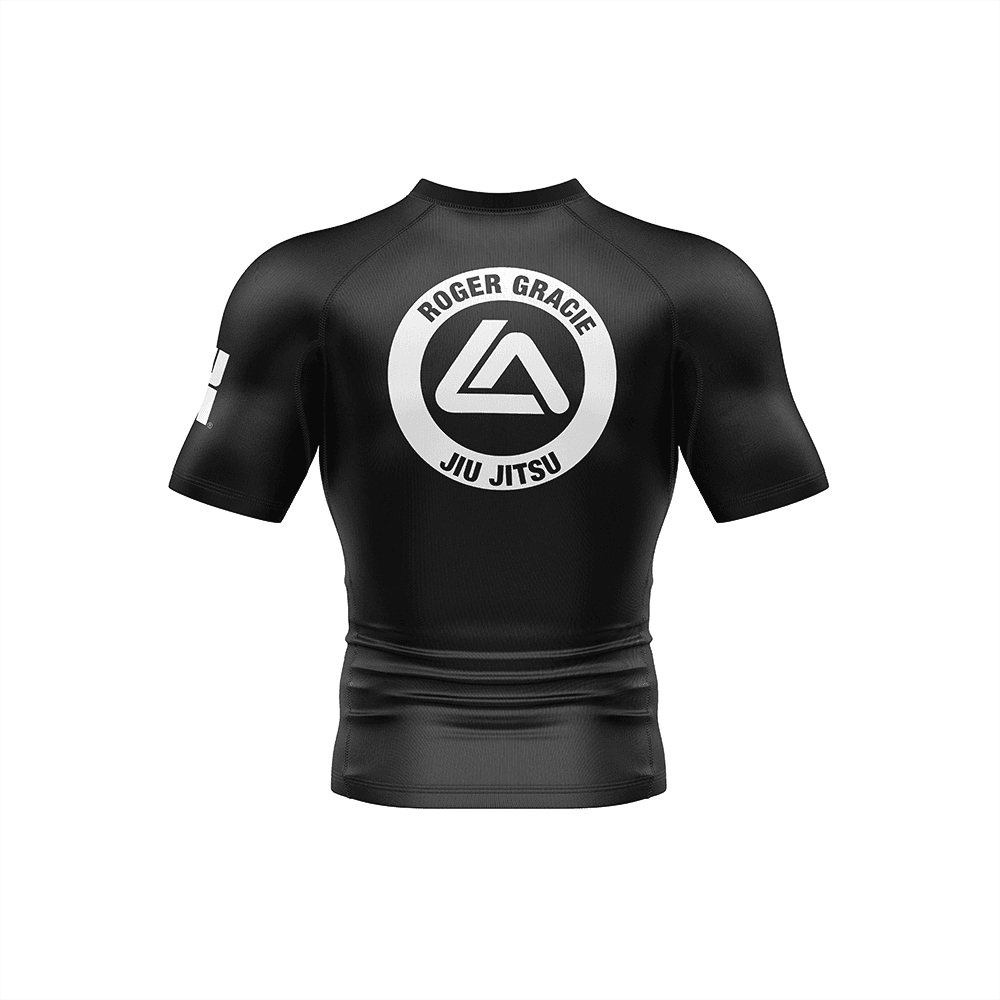 Roger Gracie Jiu Jitsu Ranked Short Sleeve Rashguard White