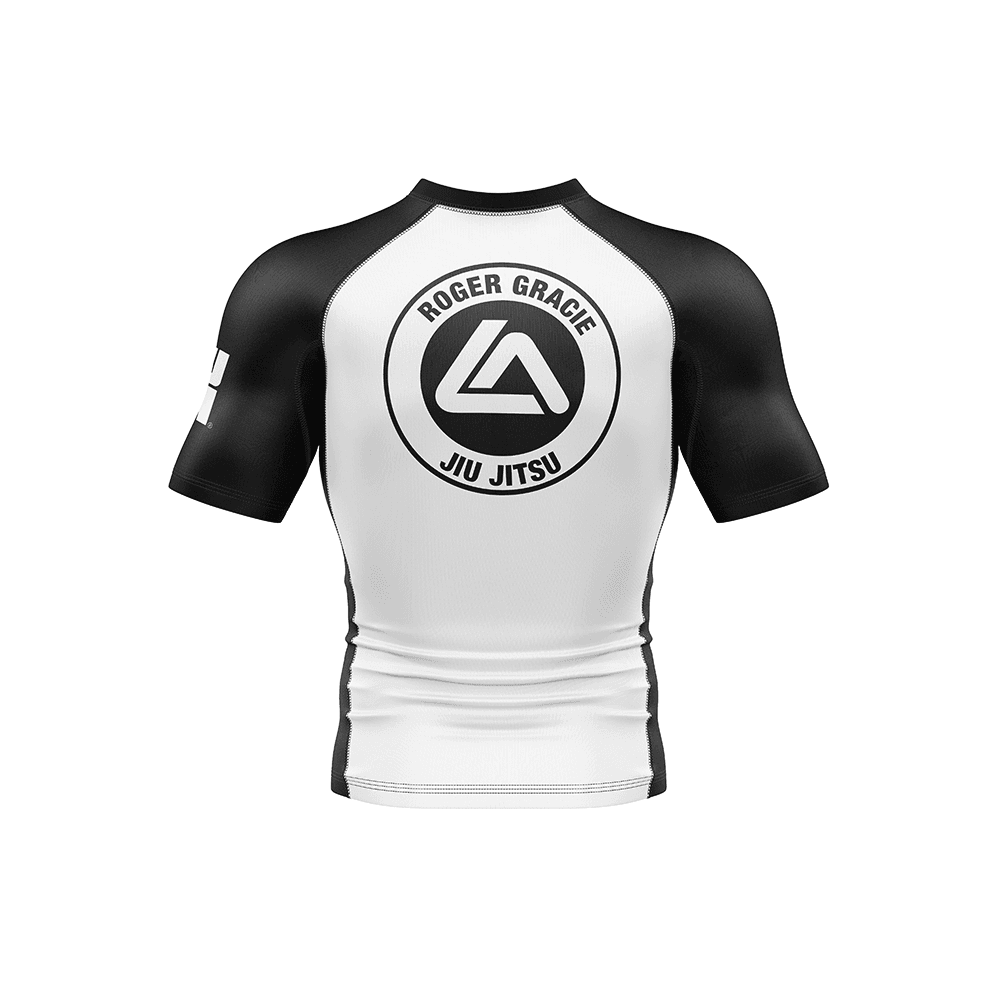 Roger Gracie Jiu Jitsu Ranked Short Sleeve Rashguard White